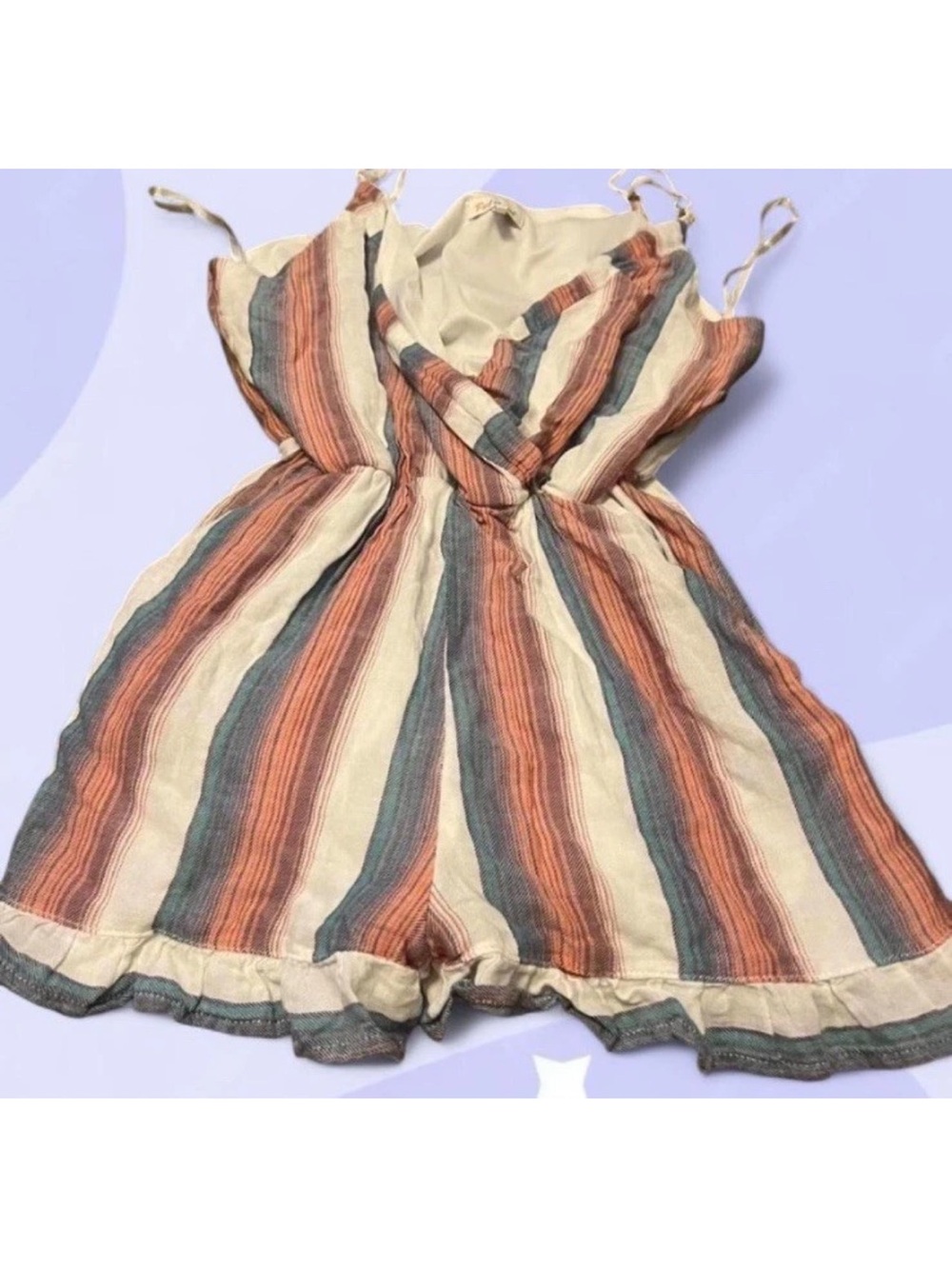 Striped Multicolor Linen-Blend Romper - Women